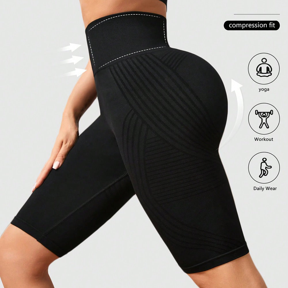 Pantalon de Yoga sans Couture Taille Haute Remonte-Hanche